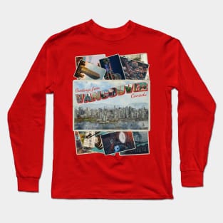 Greetings from Vancouver in Canada Vintage style retro souvenir Long Sleeve T-Shirt